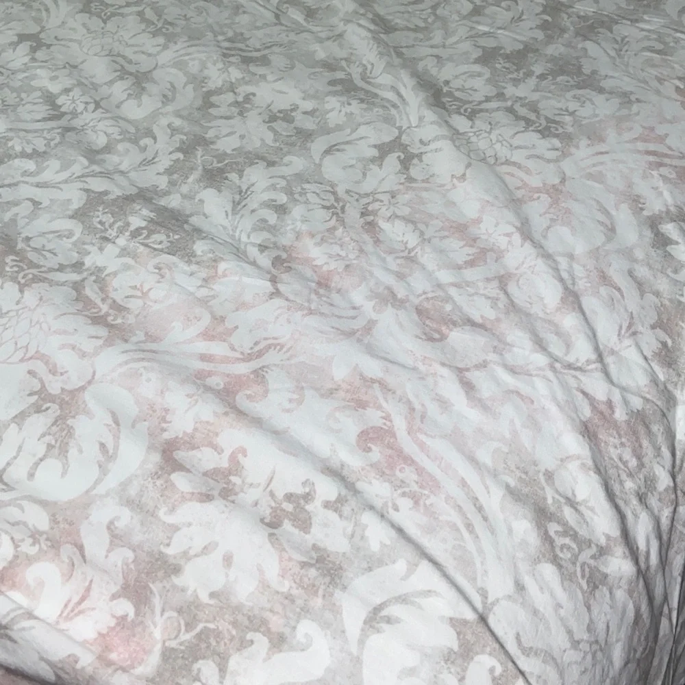Pottery Barn leaves Floral Medallion Linen Blend Duvet Cover king